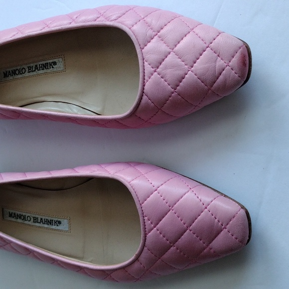 Manolo Blahnik Giungla , quilted pink ballet flats, 37.5, - Picture 3 of 12